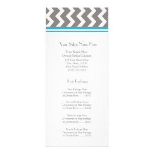 Tarjeta Publicitaria El estante de encargo del salón carda Chevron gris