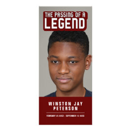 Tarjeta Publicitaria El fallecimiento de una leyenda: moderno monumento