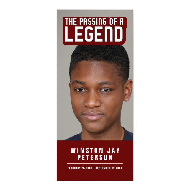 Tarjeta Publicitaria El fallecimiento de una leyenda: moderno monumento (Frente)