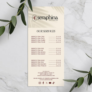 Tarjeta Publicitaria Elegancia Terrosa Logo Belleza, Bienestar, Spa Mar