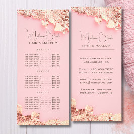 Tarjeta Publicitaria Elegant Salón de Belleza de Maquillaje y Peinado c