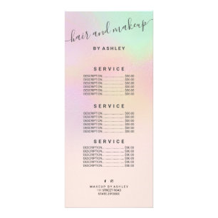 Tarjeta Publicitaria elegante arcoiris holográfico oscuro perla nacre