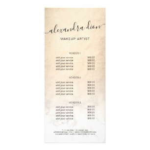 Tarjeta Publicitaria Elegante artista de maquillaje de mármol blanco d