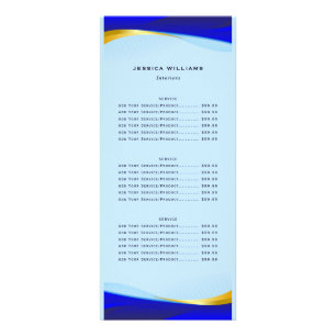 Tarjeta Publicitaria Elegante Blue Gold Luxury Designer Logo Business