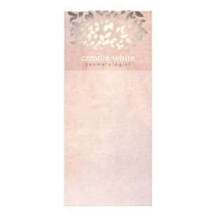 Tarjeta Publicitaria Elegante Cosmetología Faux Relieve metalizado dora