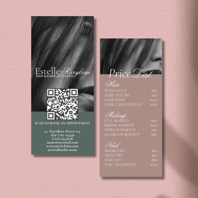 Tarjeta Publicitaria Elegante estudio moderno de fotografía verde marró (Subido por el creador)