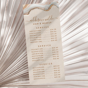 Tarjeta Publicitaria Elegante Glitter de Oro Mármol Ágata Moderno Chic