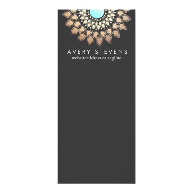 Tarjeta Publicitaria Elegante Gold Lotus Floral Motif Elegante Negro (Frente)