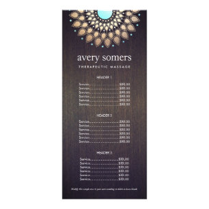 Tarjeta Publicitaria Elegante Gold Ornate Lotus Mandala Lista de Precio