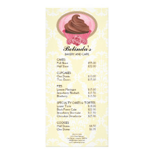 Tarjeta Publicitaria Elegante Lista de precios de pastelería de chocola