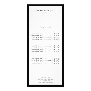 Tarjeta Publicitaria Elegante Lujo Minimalista Boutique Negro/Blanco