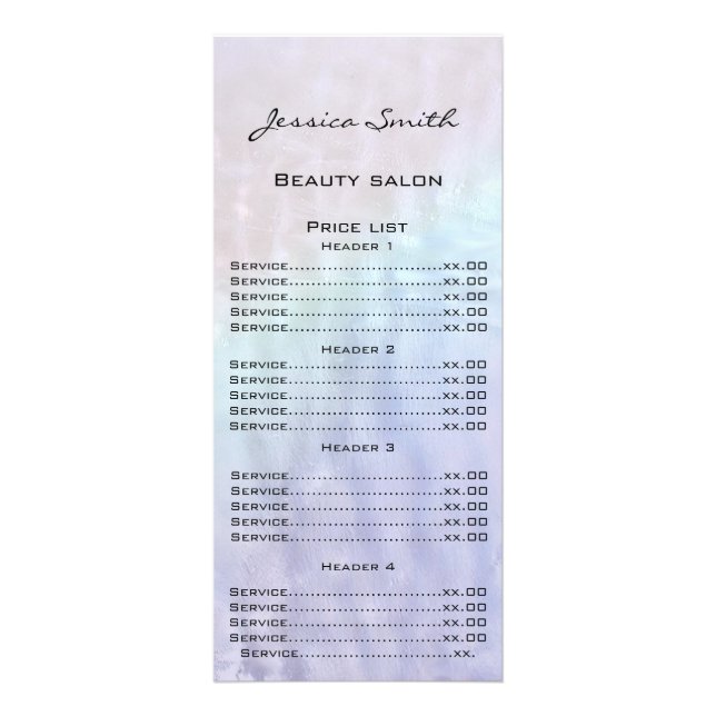 Tarjeta Publicitaria Elegante moda moderna carta holográfica de lujo (Frente)