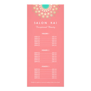 Tarjeta Publicitaria Elegante Motif de Círculo de Coral Rosa y Oro