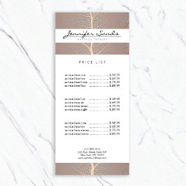 Tarjeta Publicitaria Elegante patrón de árbol de hojas de oro Rosa