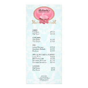 Tarjeta Publicitaria Elegante repostería para cremallera