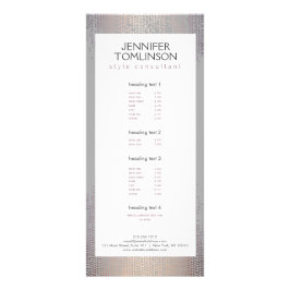 Tarjeta Publicitaria Elegante Rubor Confetti Rain Pattern Gris