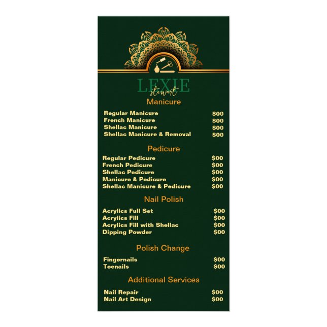 Tarjeta Publicitaria Elegante y elegante Nail Tech (Frente)