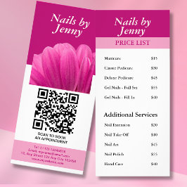 Tarjeta Publicitaria Elegante y moderno Lista de Precios de Nail Floral