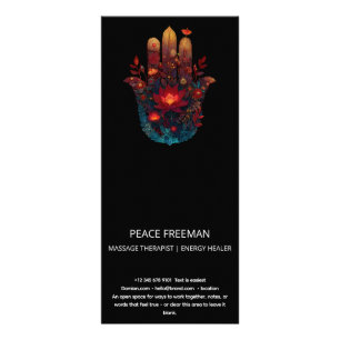Tarjeta Publicitaria Ember Lotus   Diseño de Mano Hamsa