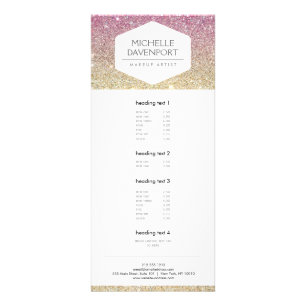 TARJETA PUBLICITARIA EMBLEMA BLANCO ELEGANTE EN EL PURPURINA PINK OMBRE