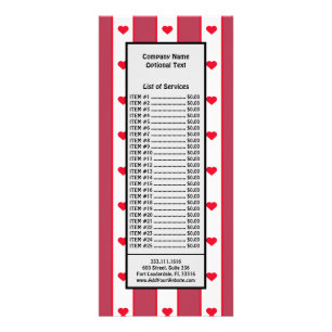 Tarjeta Publicitaria Encantador Día de San Valentín Corazones Rojos Lín