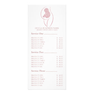 Tarjeta Publicitaria Enfermera de embarazo de doula de rubor rosa