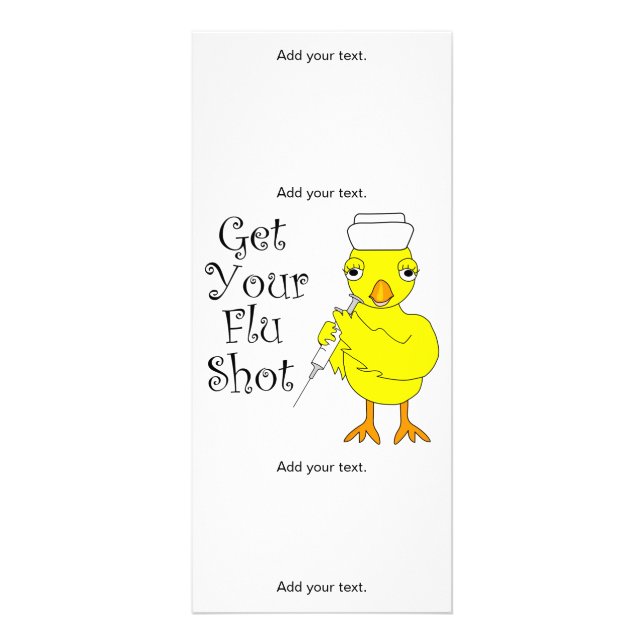 Tarjeta Publicitaria Enfermera Flu Shot Chick (Frente)
