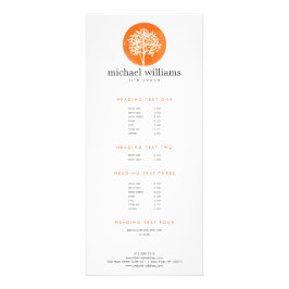 Tarjeta Publicitaria Entrenador de vida de árbol acuarela naranja, cons