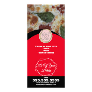 Tarjeta Publicitaria Especiales de almuerzo de restaurante de pizza Neg