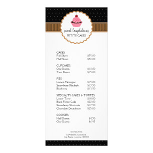 Tarjeta Publicitaria Estupendas Panaderías Cupcake Taupe Rack Cards