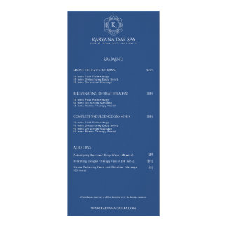 Tarjeta Publicitaria Exotic Spa Deep Cyan Wellness Massage Professional