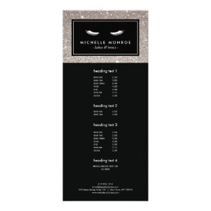 Tarjeta Publicitaria Eyelash con Purpurina plateado