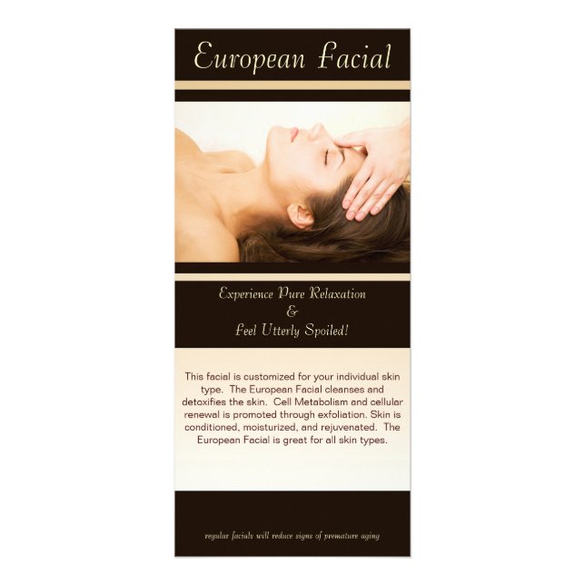 Tarjeta Publicitaria Facial europeo, Facial europeo, este facial i… (Frente)