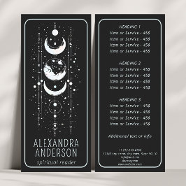 Tarjeta Publicitaria Fases celestes de la luna mística holística espiri