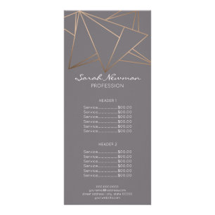 Tarjeta Publicitaria Faux rosa dorado elegante moderno geométrico mini