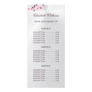 Tarjeta Publicitaria Floral Cerezo Blossom Pink Silver Service Precios