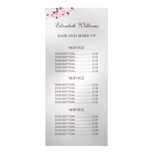 Tarjeta Publicitaria Floral Cerezo Blossom Pink Silver Service Precios