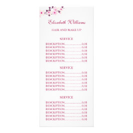 Tarjeta Publicitaria Floral Cerezo Blossom Pink White Service Precios