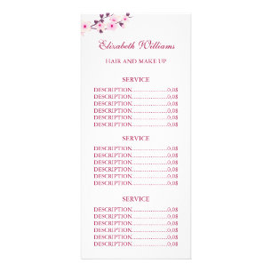 Tarjeta Publicitaria Floral Cerezo Blossom Pink White Service Precios