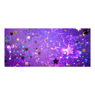 Tarjeta Publicitaria Fondo de Relieve metalizado púrpura con estrellas
