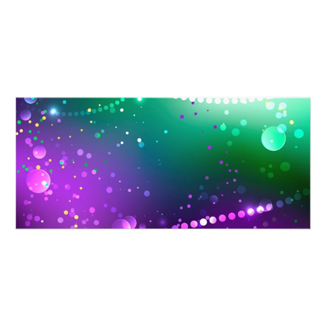 Tarjeta Publicitaria Fondo morado festivo Mardi Gras (Frente)