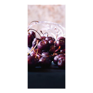 Tarjeta Publicitaria Fotografía de Cerezas Rojas Frescas