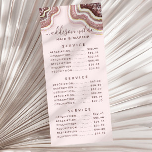 Tarjeta Publicitaria Geode de Agate Purpurina rosa Rosa Gold Rubor