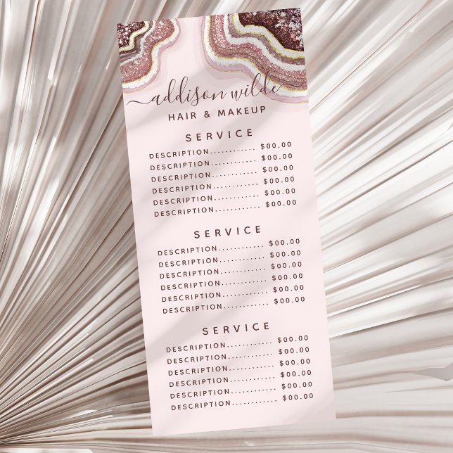 Tarjeta Publicitaria Geode de Agate Purpurina rosa Rosa Gold Rubor (Subido por el creador)