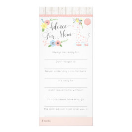 Tarjeta Publicitaria Giraffe Baby Shower Advance Game Rustic Floral