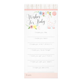 Tarjeta Publicitaria Giraffe Baby Shower quiere jugar floral rústica