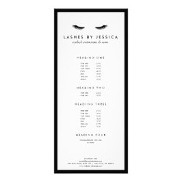 Tarjeta Publicitaria Glam Eyelashes Classic Black and White