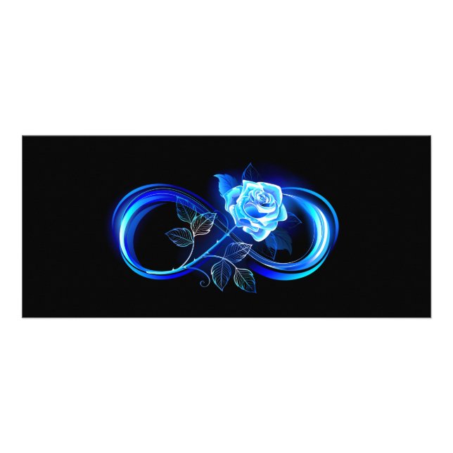 Tarjeta Publicitaria Glowing infinity with blue rose (Frente)