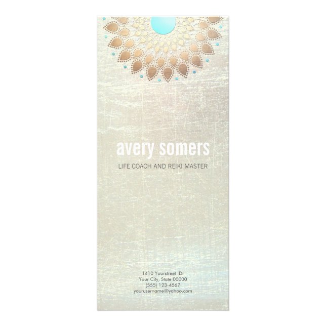 Tarjeta Publicitaria Gold Lotus Yoga and Meditation Teacher Health Spa (Frente)