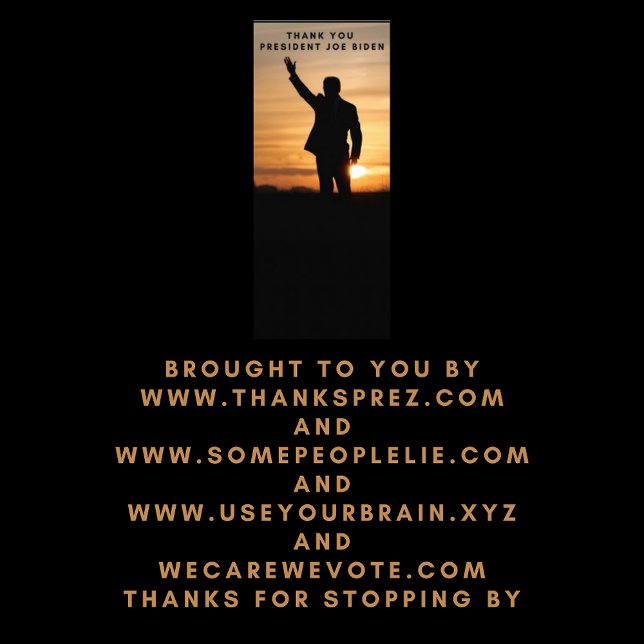 Tarjeta Publicitaria Gracias Presidente Joe Biden 4" x 9" Rackcard (Subido por el creador)